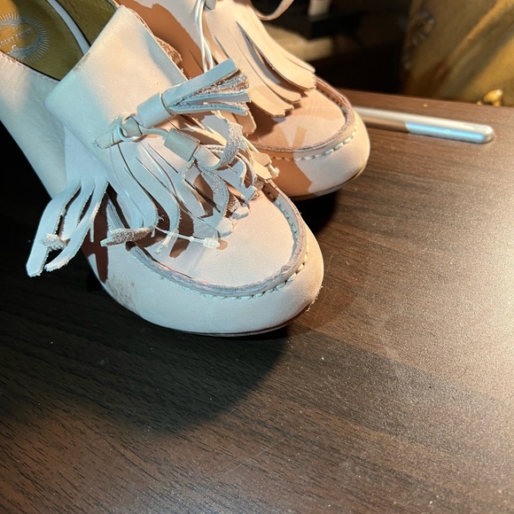 Anthro Lucky Penny Towering Tassel pink Mules - Picture 11 of 12